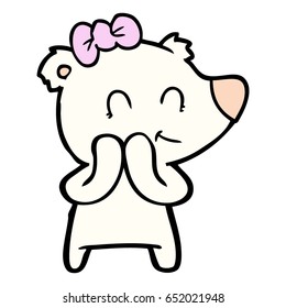 shy female polar bear cartoon