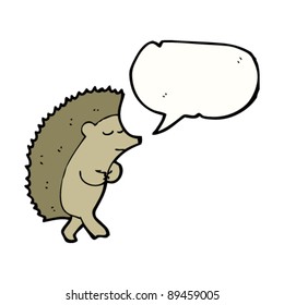 schüchterner Hedgehog mit Redeblase-Cartoon