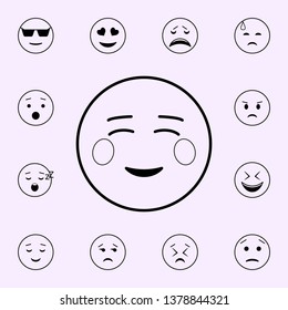 shy icon. Emoji icons universal set for web and mobile