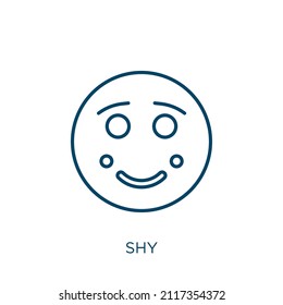 shy icon. Thin linear shy outline icon isolated on white background. Line vector shy sign, symbol for web and mobile