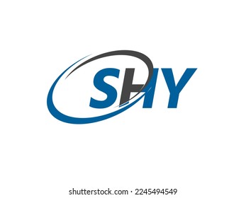 Letra SHY diseño creativo elegante del logo de swoosh