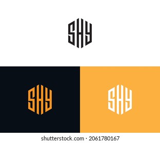 SHY logo rectangular shape logo vector art