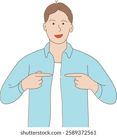 shy man with his fingers together