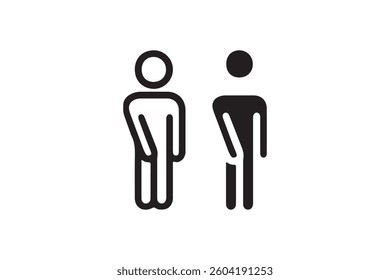 Shy man icon in outline and solid Vector