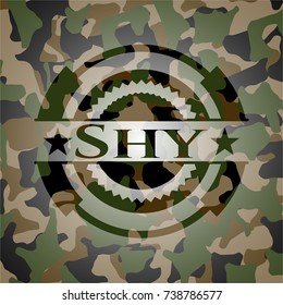Shy on camouflage pattern
