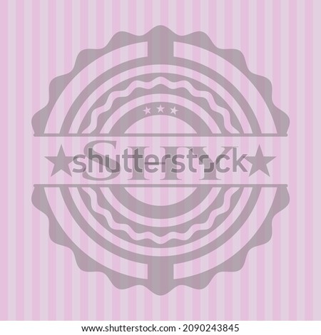 Shy pink icon or emblem. Elegant design. 