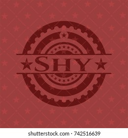 Shy retro red emblem