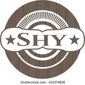 Shy retro wooden emblem