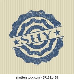 Shy rubber stamp with grunge texture