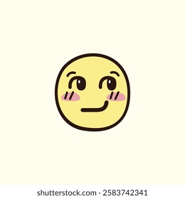 Shy Smile Emoji Doodle for design needs, Landing Pages, Animation, Apps, Presentations, Content Creator and other Promotions