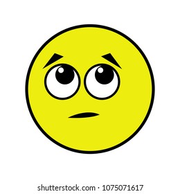 Shy smiley on white background. Vector illustration