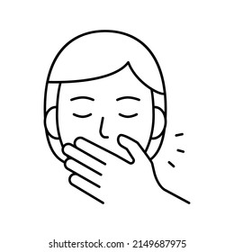 el diente tímido marca el vector de icono de línea. señas de los tirantes de dientes. símbolo de contorno aislado ilustración negra