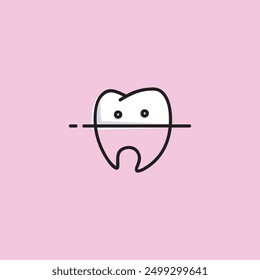 Shy Tooth flat vector design