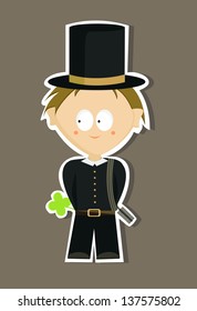 Shy young chimney sweep (vector)