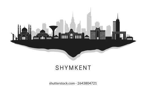 Shymkent City Skyline Kazakhstan Vector.