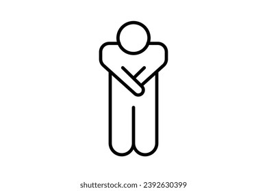 shyness icon. human shy. line icon style. simple vector design editable