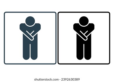 shyness icon. human shy. solid icon style. simple vector design editable