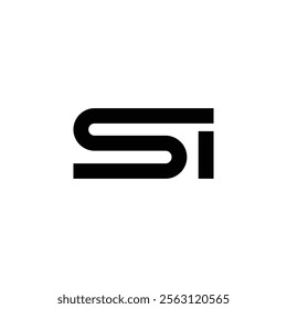 si abstract alphabet font initial simple vector logo design