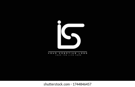 IS SI abstract vector logo monogram template