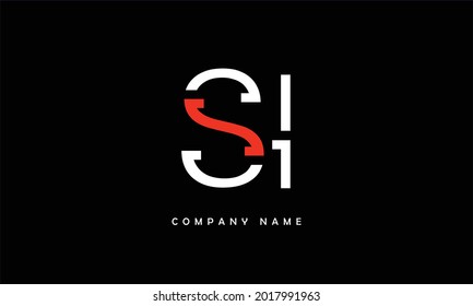 SI, IS Alphabets Letters Logo Monogram