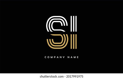 SI, IS Alphabets Letters Logo Monogram