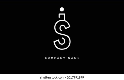 SI, IS Alphabets Letters Logo Monogramm