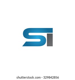 SI company linked letter logo blue