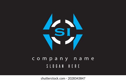 SI creative polygon latter logo vector