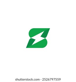 SI green icon logo initials vector technology