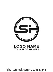 SI initial circle logo template vector