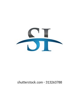 SI initial company blue swoosh logo