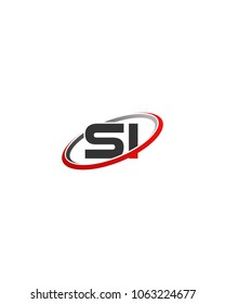 SI initial company red gray swoosh logo