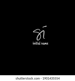 si 
erste Handschrift oder handgeschriebenes Logo für die Identität. Logo mit Unterschrift und handgezeichnet. isoliert 