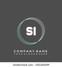 SI Initial Handwriting logo template vector