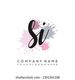 SI Initial Handwriting logo template vector