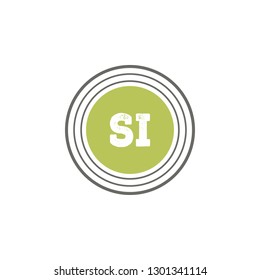 SI Initial Handwriting logo template vector