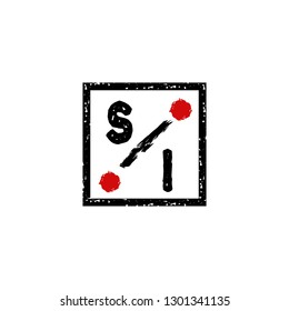 SI Initial Handwriting logo template vector