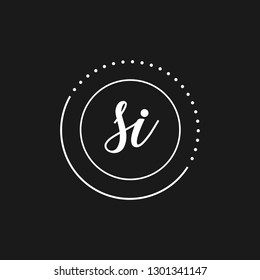 SI Initial Handwriting logo template vector