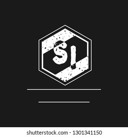 SI Initial Handwriting logo template vector
