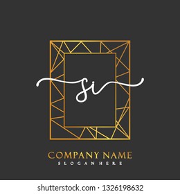SI Initial Handwriting logo template vector