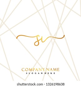 SI Initial Handwriting logo template vector