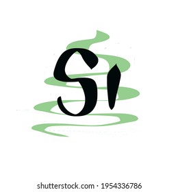 SI initial handwritten logo for identity