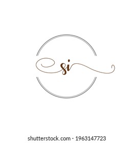 SI Initial Logo Handwriting template letter illustration