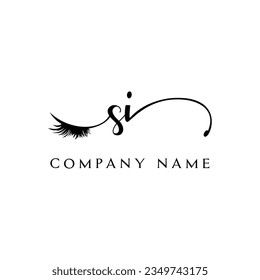 SI initial Logo lash logo eyelash vector modern