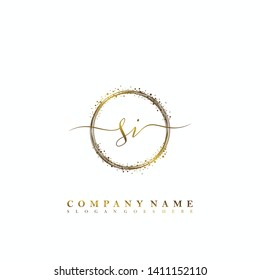 SI Initial luxury handwriting logo vector