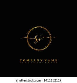 SI Initial luxury handwriting logo vector