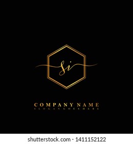 SI Initial luxury handwriting logo vector