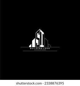 SI initial monogram logo for real estate with building style