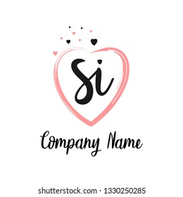 SI initial signature logo. handwriting logo template vector,