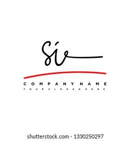 SI initial signature logo. handwriting logo template vector,